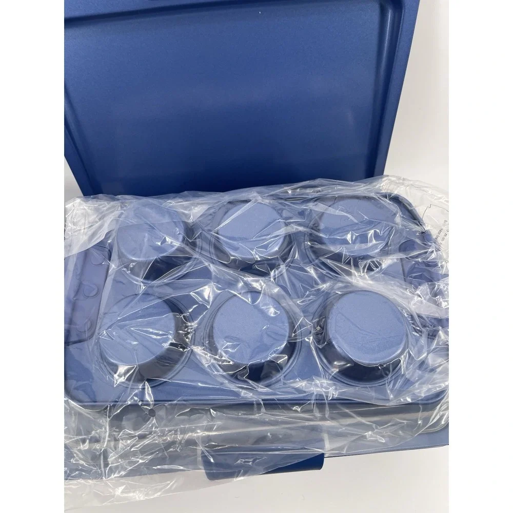 Pampered Chef Blue Loaf Pan Muffin Tray Carrier Set New‎ Open Box